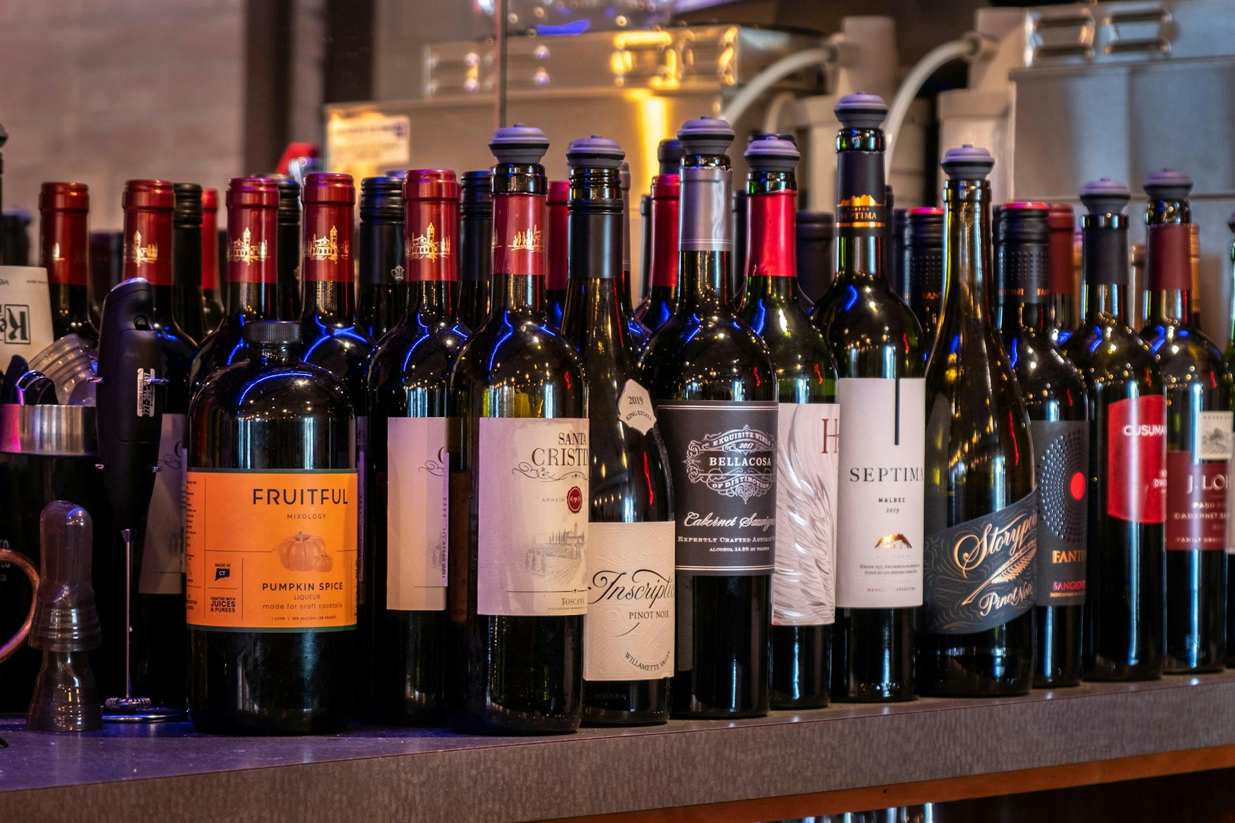 A selection of California Cabernet Sauvignon red wine bottles