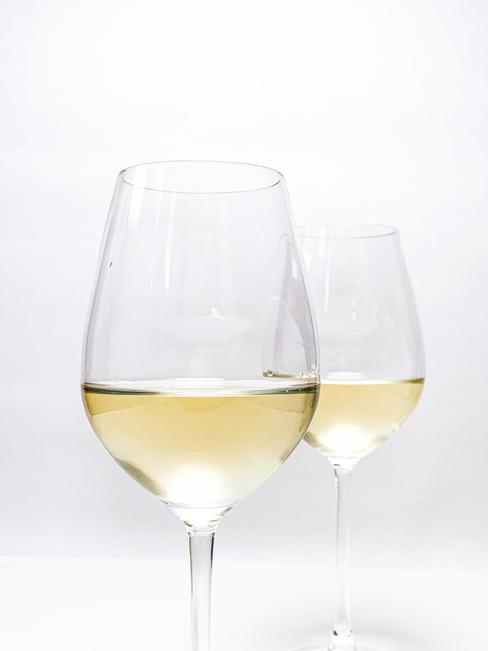 Two glasses of California Chardonnay white wine