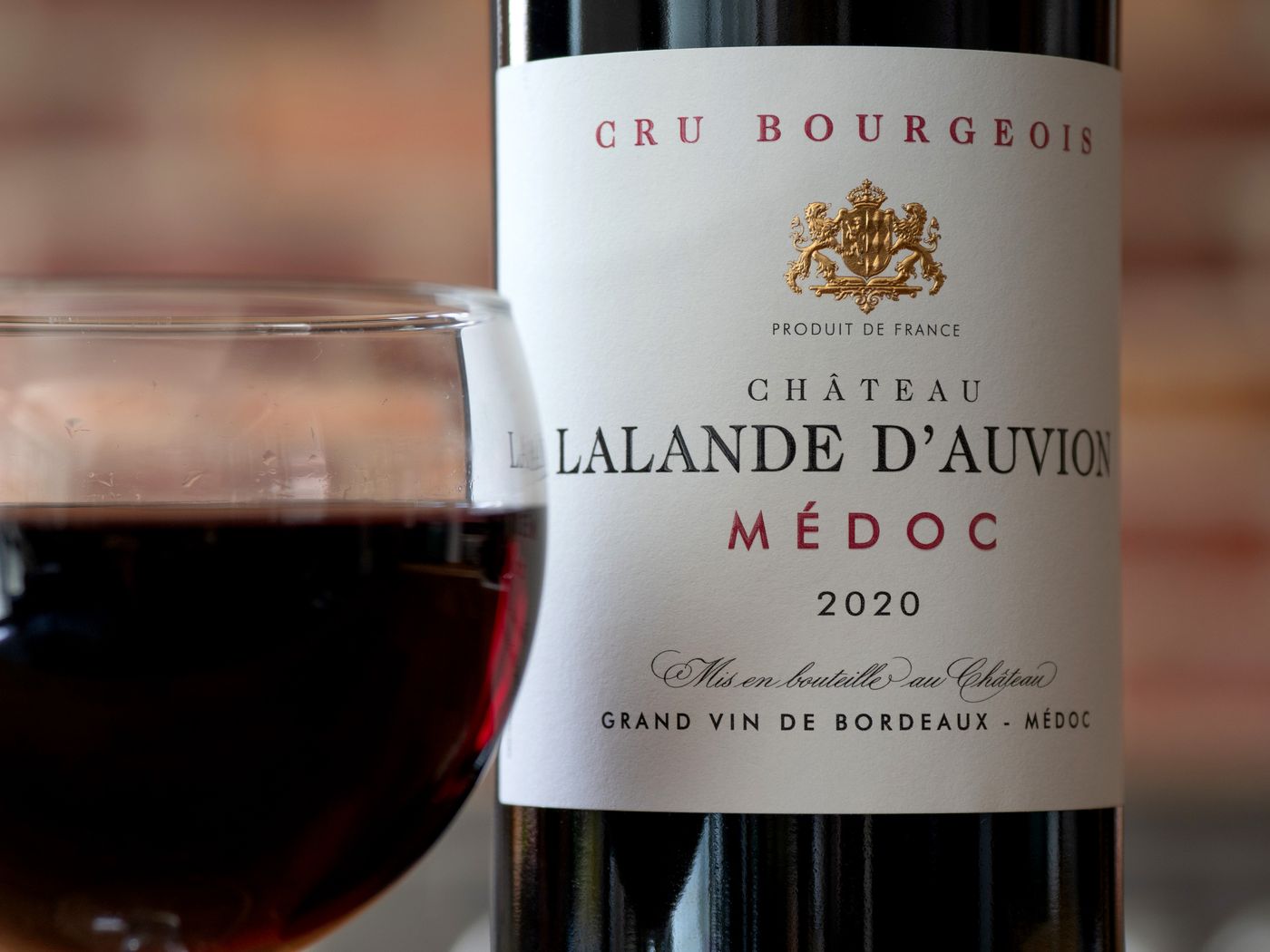 Close-up of a French wine label showing producer, appellation, and vintage